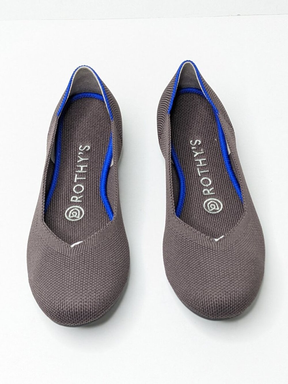 Rothy's The Flat Round Toe Slip-On Ballet Flats Mink Knit Womens 6